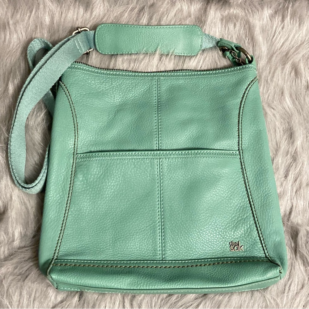 EUC THE SAK Mint Green Real Leather Shoulder Bag